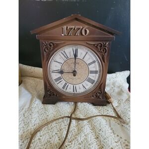 Vintage WESTCLOX S-31C Spirit of 76 Electric Wall Clock Woodtone